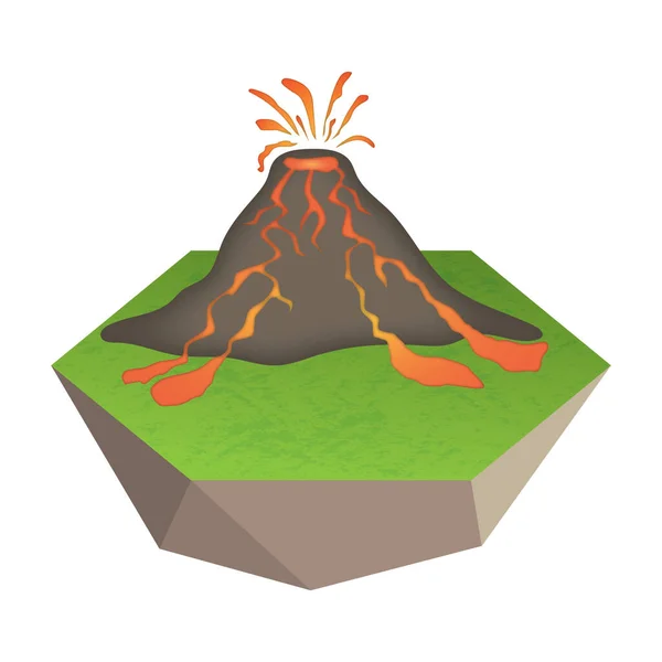 Vulcano Eruzione Icona Vettoriale Illustrazione Grafica — Vettoriale Stock