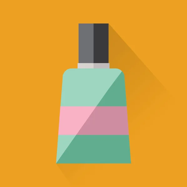 Cosmetica Fles Pictogram Blauwe Achtergrond Kleurrijk Ontwerp Vectorillustratie — Stockvector