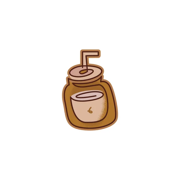 Vector Cup Coffee Cartoon Icon — Stock Vector