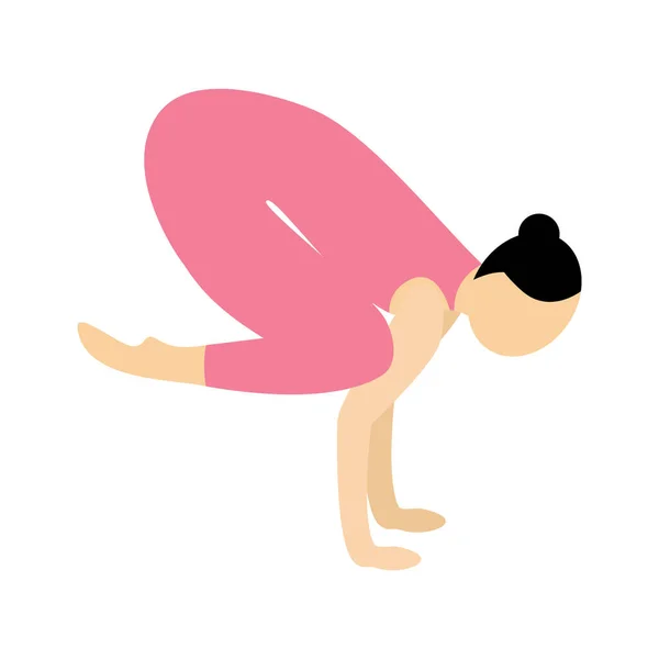 Vektorillustration Einer Frau Beim Yoga — Stockvektor