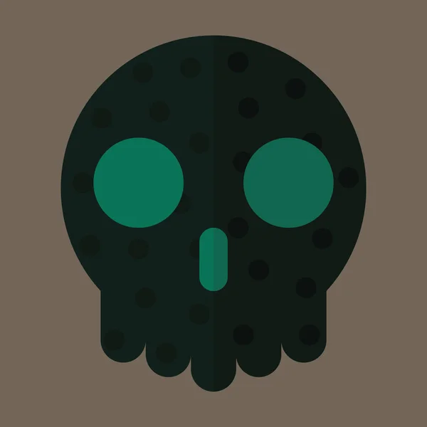 Skull Icon Flat Style Dark Background — Stock Vector