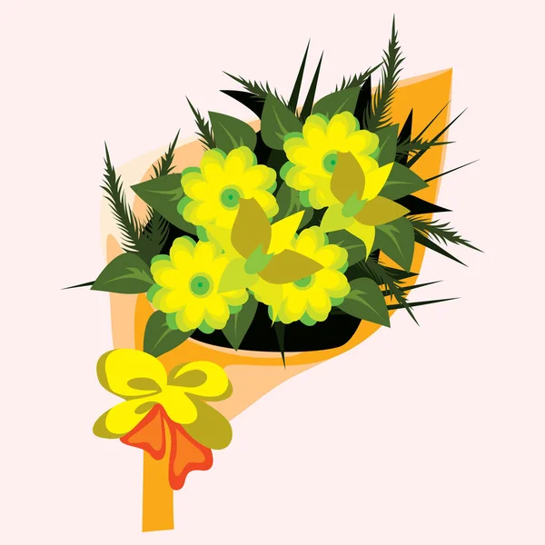 Vektorová Ilustrace Krásných Květin — Stockový vektor