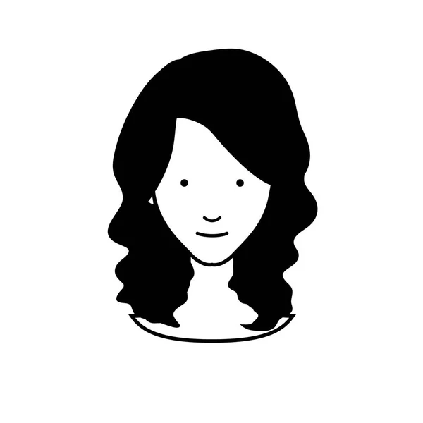 Frau Gesicht Symbol Vektor Illustration Grafik Design — Stockvektor