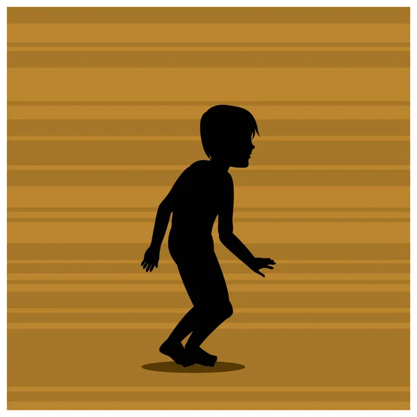 Silueta Hombre Corriendo Sobre Fondo Amarillo — Vector de stock