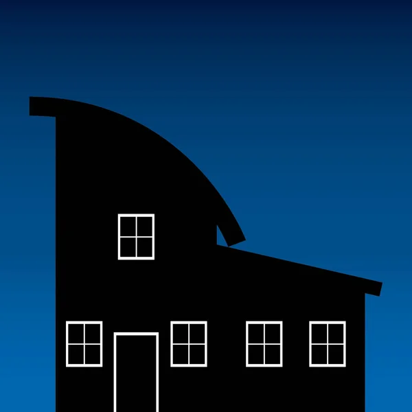 Ilustración Vectorial Una Casa Sobre Fondo Negro — Archivo Imágenes Vectoriales