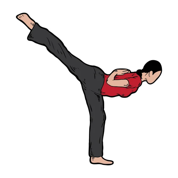 Vektor Illustration Eines Mannes Bei Yoga Übungen — Stockvektor