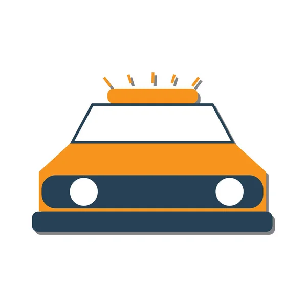 Taxi Icoon Platte Stijl Geïsoleerd Witte Achtergrond Transportsymbool Vector Illustratie — Stockvector