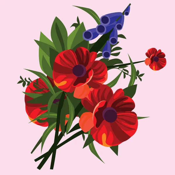 Vektor Illustration Von Schönen Blumen — Stockvektor