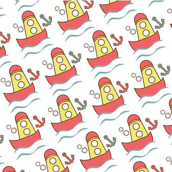 seamless pattern with funny cartoon monsters