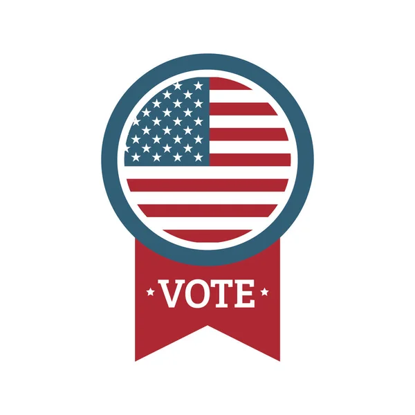 Vettoriale Americano Elezione Usa Bandiera Con Nastro — Vettoriale Stock
