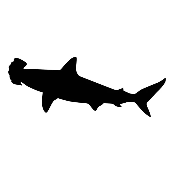 Shark Silhouette Isolated White Background — Stock Vector