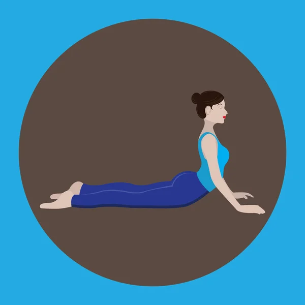 Vektor Illustration Einer Frau Bei Yoga Übungen — Stockvektor