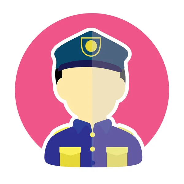Politie Agent Vlakke Vector Icoon — Stockvector