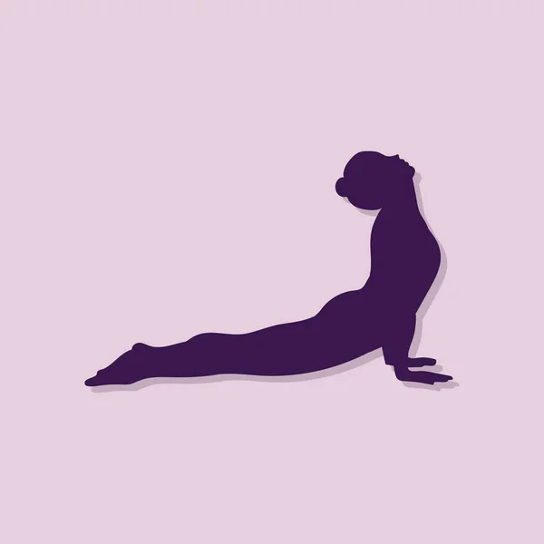 Silhouet Van Een Vrouw Die Yoga Oefening Doet — Stockvector