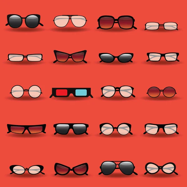 Sunglasses Set Isolated White Background — Stock Vector