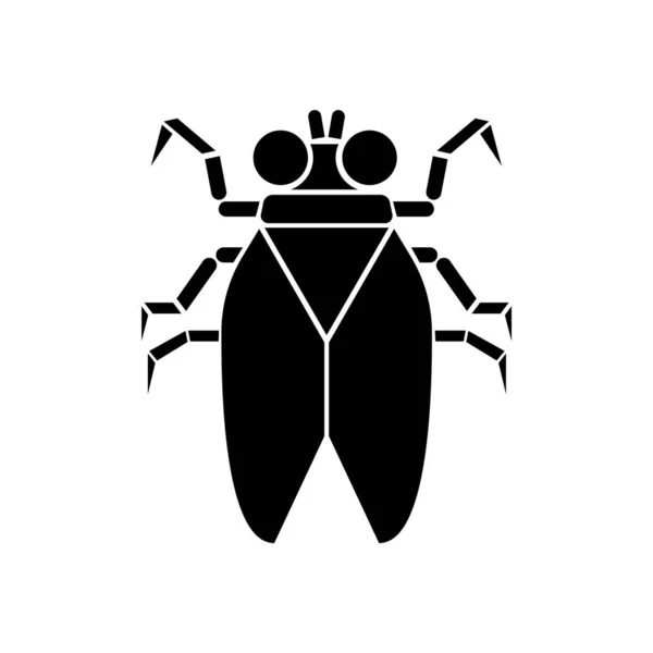 Icône Insecte Dans Style Noir Isolé Sur Fond Blanc Insectes — Image vectorielle