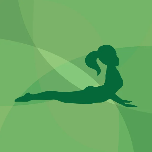 Chica Practicando Yoga Color Vecrtor Ilustración — Vector de stock