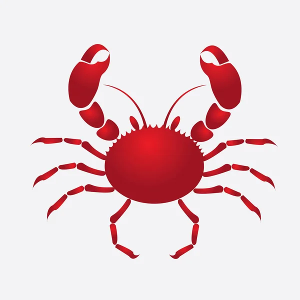Vektorillustration Eines Rot Weißen Krabbensymbols — Stockvektor
