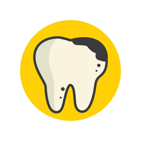 Icona Del Dente Illustrazione Del Concetto Cura Dentale Vettore Sanitario — Vettoriale Stock