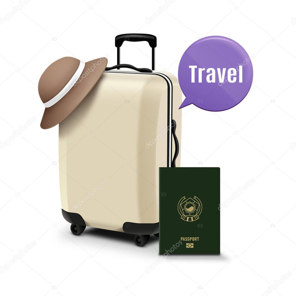 vector illustration of travel bag with luggage