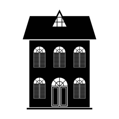 Çatılı bir evin silueti.