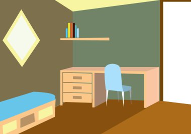 Mobilyalı ve sandalyeli oturma odasının iç tasarımı