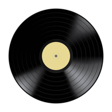 Beyaz arkaplanda izole edilmiş vinil kayıt