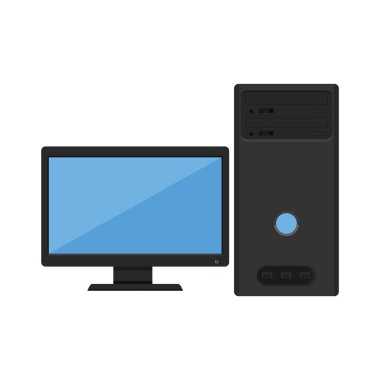 Bilgisayar simgesi konsepti, vektör illüstrasyonlu biçimlendirilmiş pankart