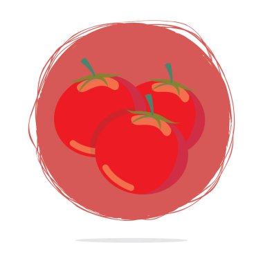 Domates ikonu, vektör illüstrasyonu