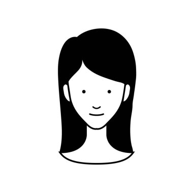 Kadın avatar karakter ikon vektör illüstrasyon tasarımı