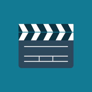 Film alkışlama simgesi. vektör illüstrasyonu