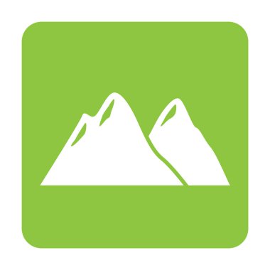 Beyaz arkaplanda dağ simgesi