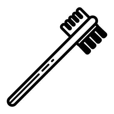 Diş fırçasının karikatür simgesinin vektör çizimi