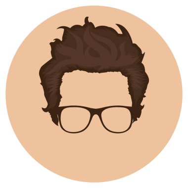 hipster man avatar karakter vektör illüstrasyon tasarımı