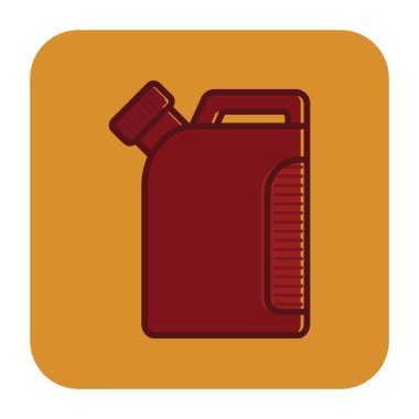 Benzin bidonu simgesi düz renkli. vektör illüstrasyonu