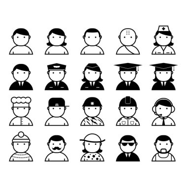 İnsanların ve mesleğin vektör simgeleri