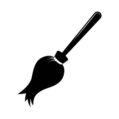 Süpürge simgesi, vektör illüstrasyonu