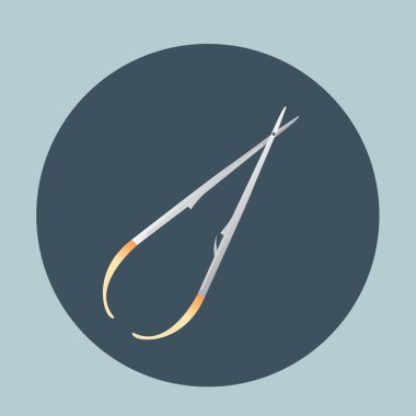 Beyaz arkaplanda izole edilmiş düz biçimdeki iğne simgesi