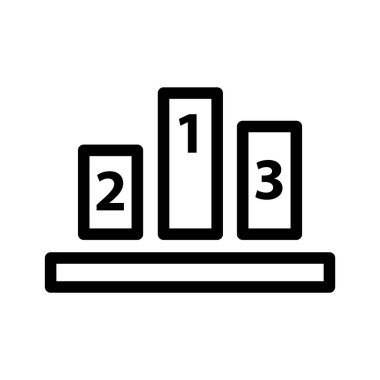 Kazanan ikonlu podyum. vektör illüstrasyonu