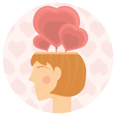 Kalbi olan bir adamın vektör çizimi