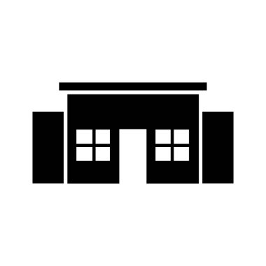 bina simgesi beyaz arkaplanda izole edilmiş. restoran sembolü illüstrasyonu.