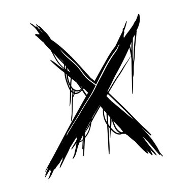 F harfinin siyah beyaz vektörü