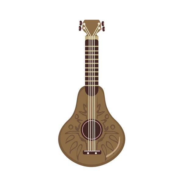 Guitarra Acústica Ícone Vetor Ilustração Design —  Vetores de Stock