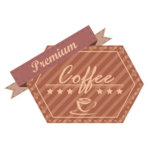 Ilustración Vectorial Una Taza Café Con Texto Una Etiqueta — Vector de stock