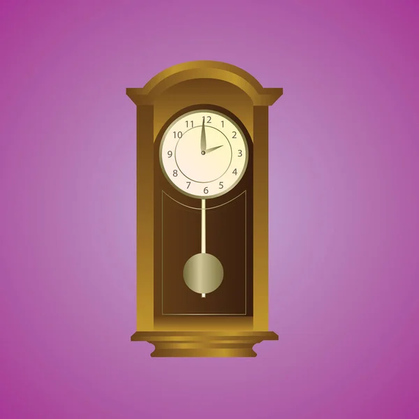 Icono Del Reloj Sobre Fondo Rosa — Vector de stock
