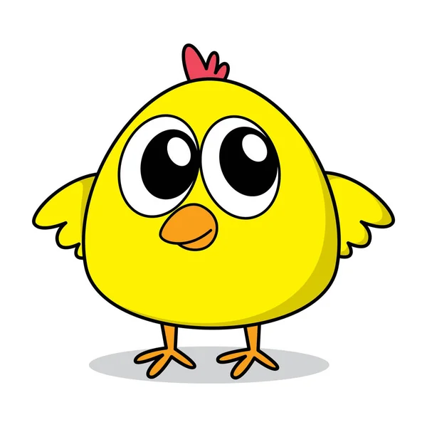 Cute Cartoon Chick White Background — Stock Vector
