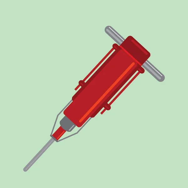 Syringe Icon Red Circle Isolated White Background Vector Illustration — Stock Vector