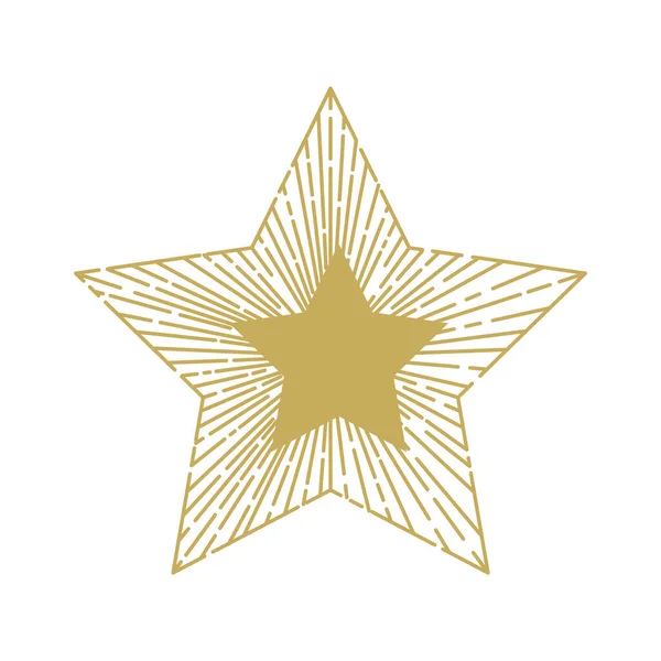 白い背景の金の星のアイコン — ストックベクタ