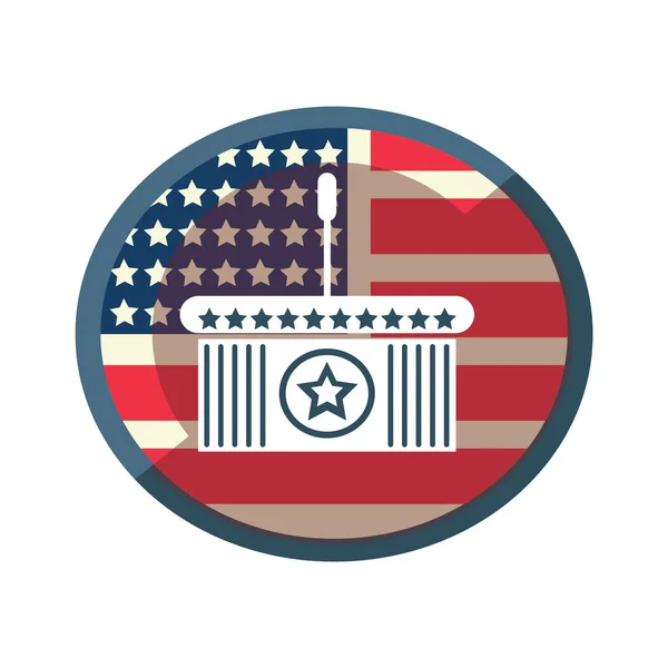 Colorida Ilustración Vectorial Para Tema Americano Con Símbolos Nacionales — Vector de stock