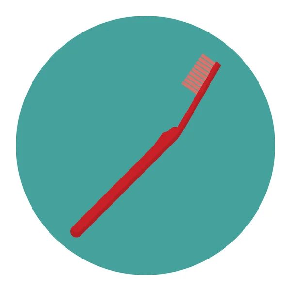 Εικονίδιο Οδοντόβουρτσας Επίπεδο Κύκλο Απομονωμένη Διανυσματική Απεικόνιση Για Web — Διανυσματικό Αρχείο